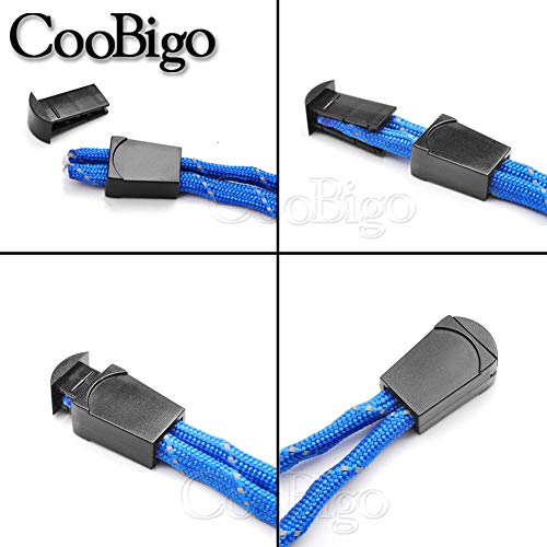 CooBigo 25pcs Zip Clip Buckle Zipper Pulls Cord Rope Ends Lock Black for Paracord FLC135-B - Image 3