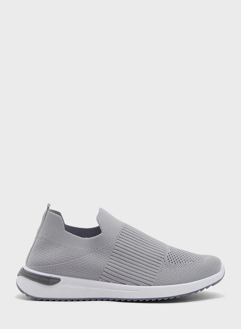 Ginger Knit Ribbed Pull On Comfort Shoe