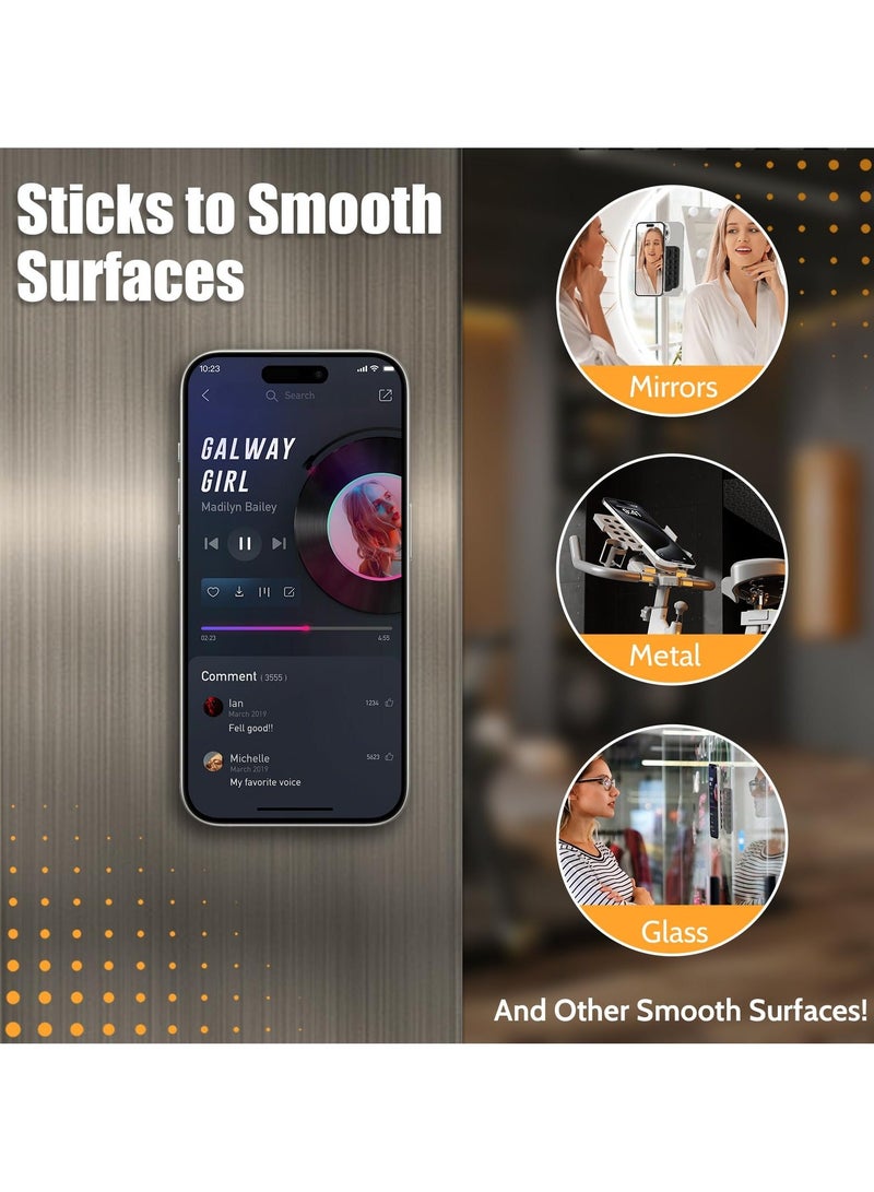 Suction Cup Phone Mount for MagSafe, Hands-Free Magnetic Phone Suction Grip, Compatible with iPhone 15/14/13/12 Series, Hands-Free Fidget Toy Mirror Shower Phone Holder, Tiktok Videos and Selfies  - Image 5