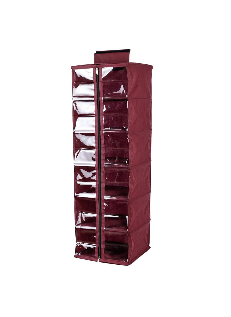 JMD JMD Creation Hanging Cloth Organizer Maroon Only for Hanging Not for Stand  - Image 2