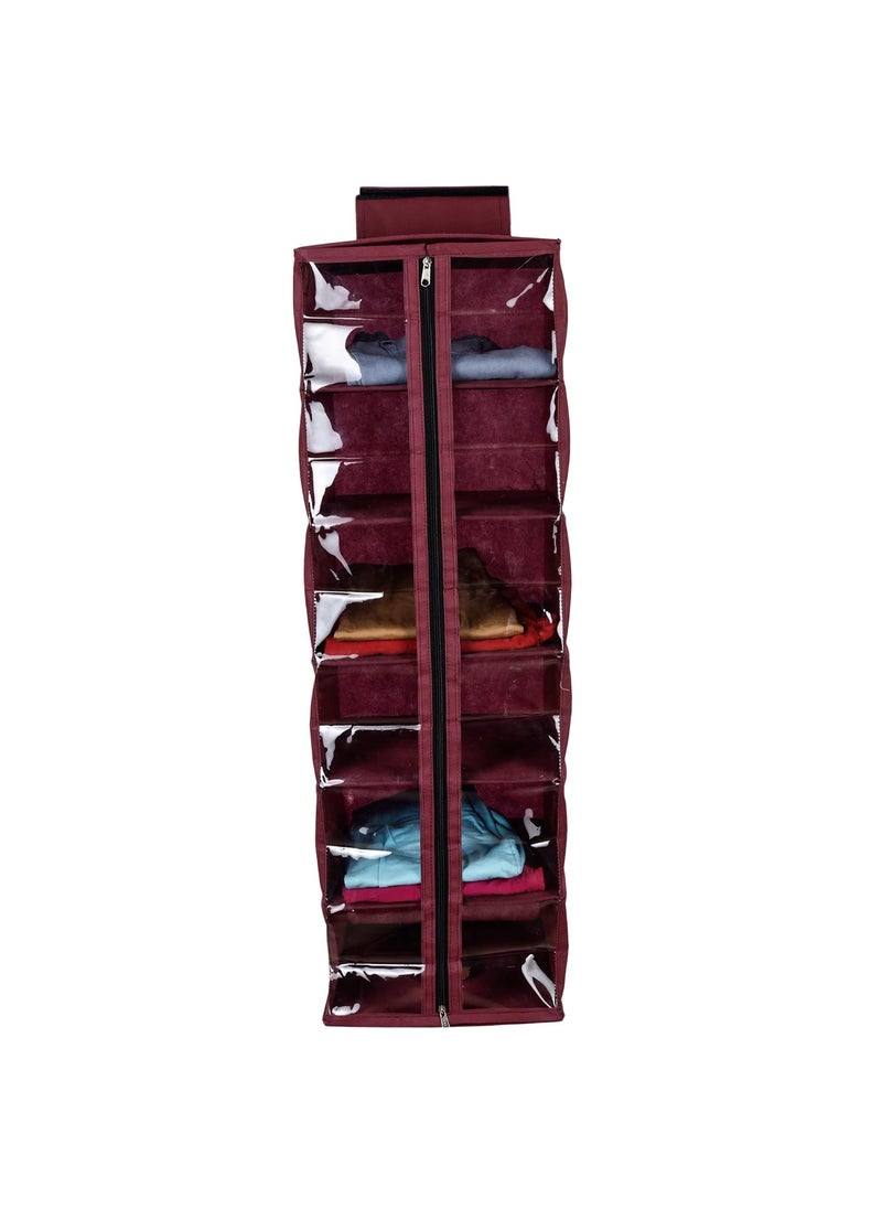 JMD JMD Creation Hanging Cloth Organizer Maroon Only for Hanging Not for Stand  - Image 3