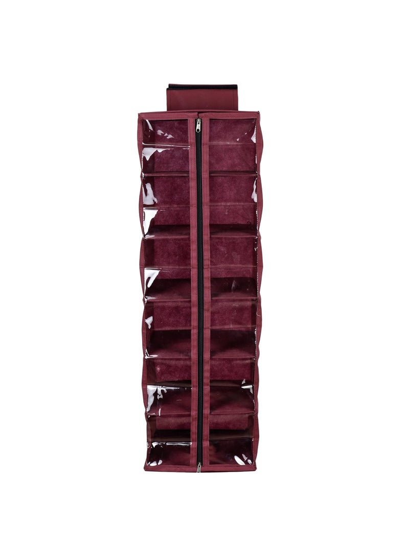 JMD JMD Creation Hanging Cloth Organizer Maroon Only for Hanging Not for Stand  - Image 1