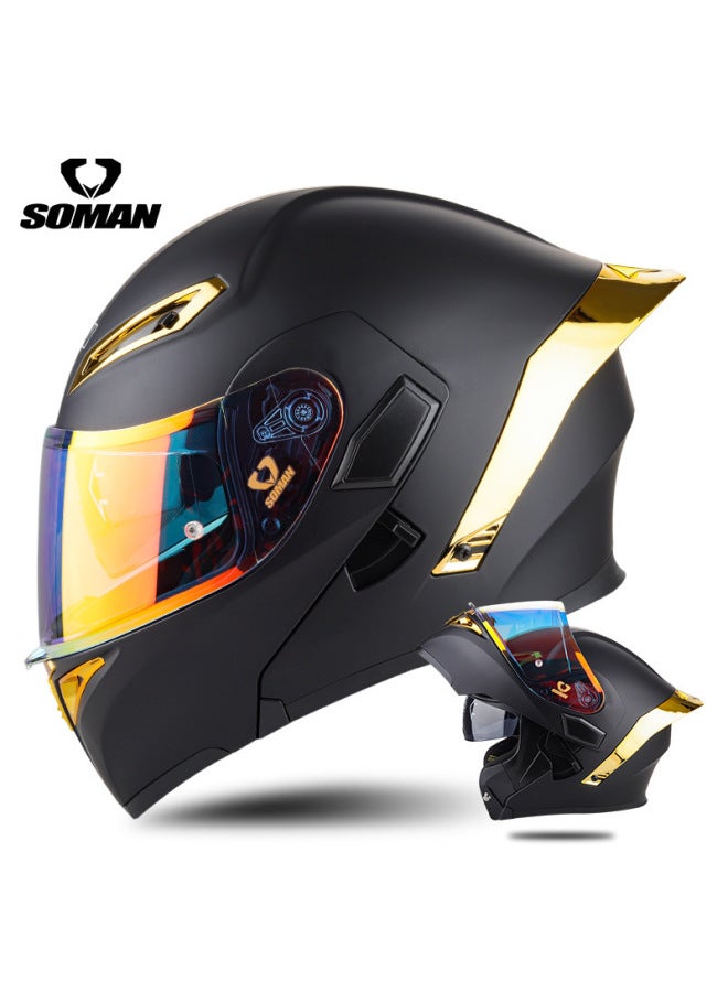 Soman Adult Open-face Helmet for Cycling Sports, Electroplated Gold Finish, Unisex Protective Helmet