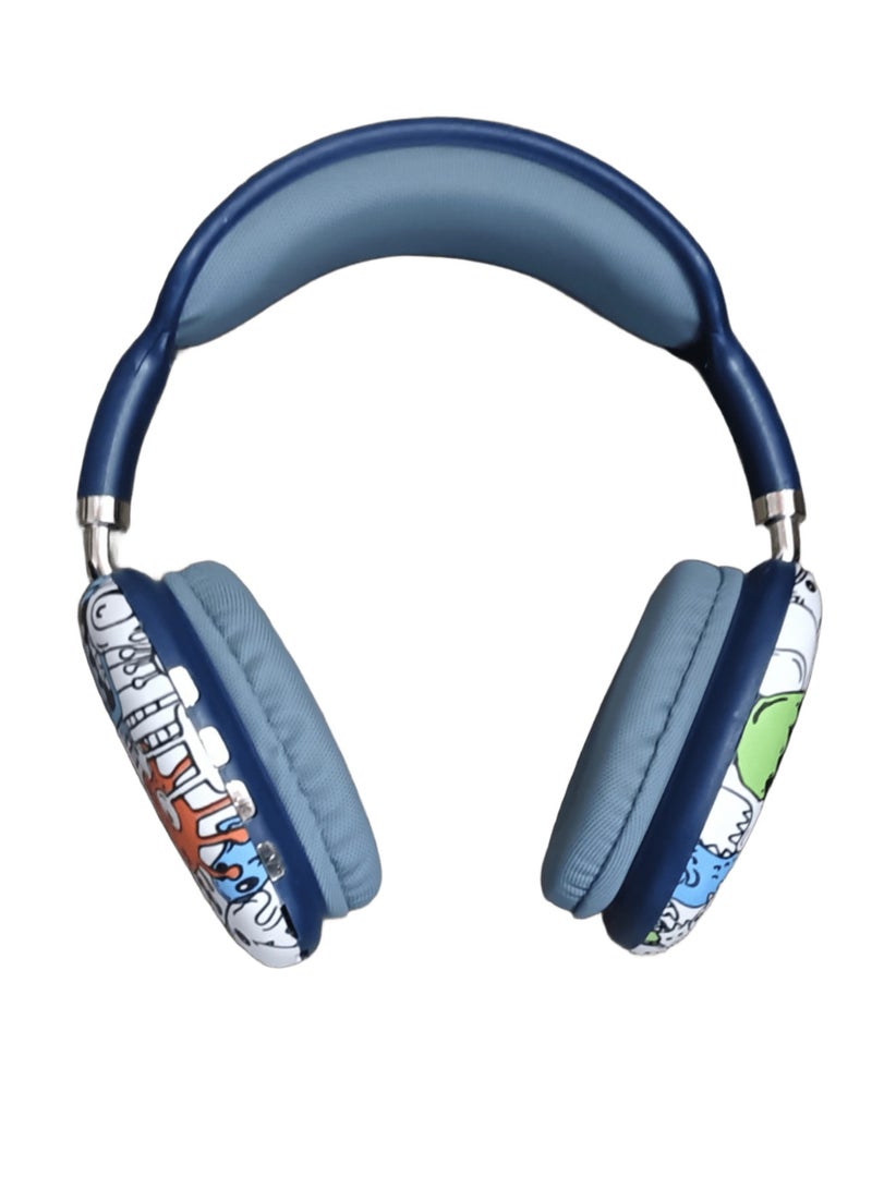 P9MAX Wireless Stereo Bluetooth Headphones for Music, Memory Card Support, Gaming with Microphone for Laptops, Mobile Phones, PCs