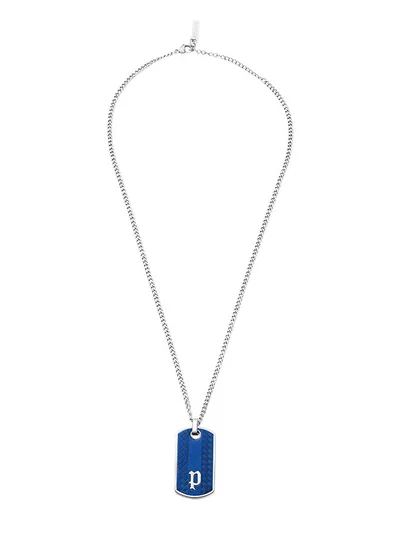 POLICE Hang Stainless Steel Gents Necklace With Blue Plating InlayPEAGN0032802