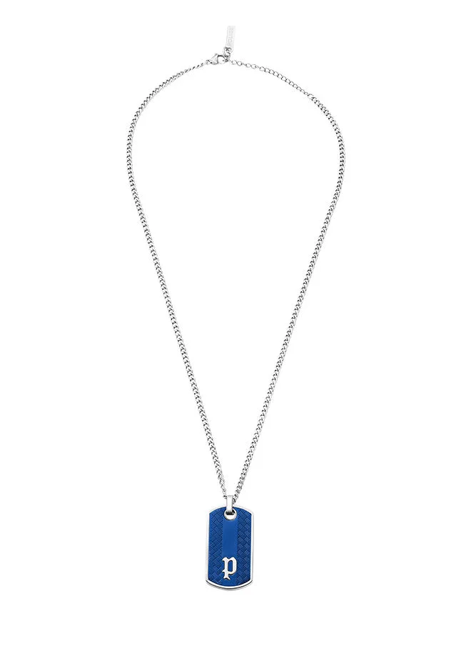 بوليس Hang Stainless Steel Gents Necklace With Blue Plating InlayPEAGN0032802