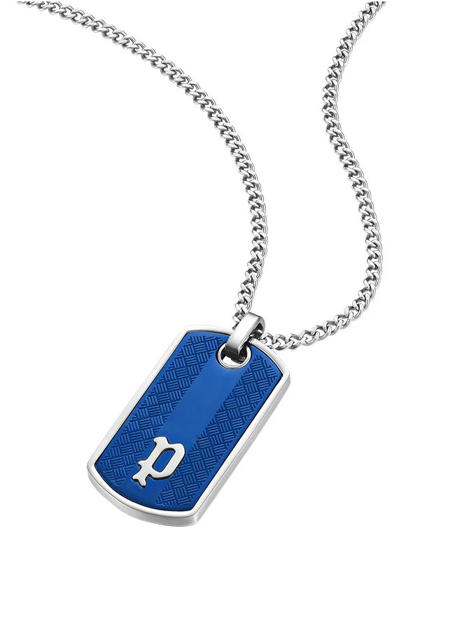 بوليس Hang Stainless Steel Gents Necklace With Blue Plating InlayPEAGN0032802