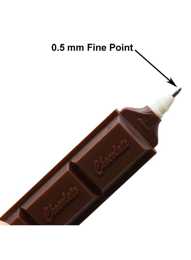 مايداهوي 10 قطع من أقلام الحبر الجاف على شكل شوكولاتة، أقلام طعام مضحكة، أقلام مبتكرة بحبر أزرق لحفلات المدرسة والمكتب - Image 4