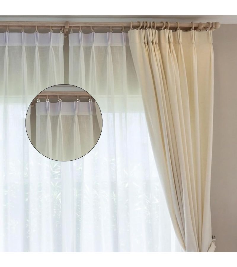 20pcs Transparent Plastic Roman Blind Curtain Rings for DIY and Café Blinds - Image 2