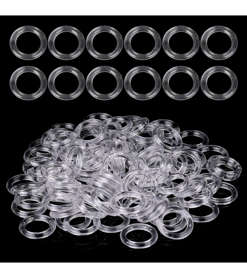 20pcs Transparent Plastic Roman Blind Curtain Rings for DIY and Café Blinds - Image 3