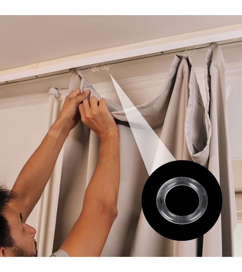 20pcs Transparent Plastic Roman Blind Curtain Rings for DIY and Café Blinds - Image 4