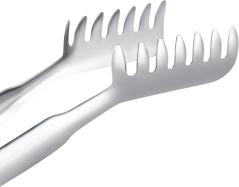 Pleafind 11.4 Inch Pasta Tong, Pasta Tongs with Fluted Handles, Stainless Steel Pasta Tongs, Comfortable and Easy to Grip, Kitchen Pasta Clip,Spaghetti clips for pasta cooking & grilling & baking - Image 5
