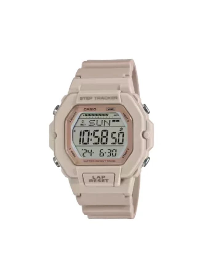 CASIO Unisex Digital Display Watch With Pink Resin Strap - LWS-2200H-4AVDF