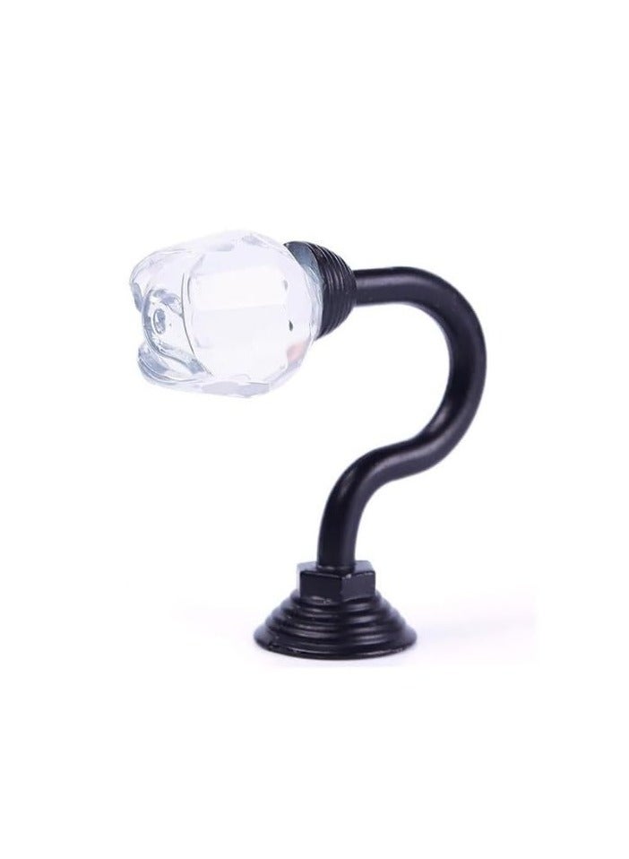 Zeenah Furniture 2 Pieces Clear Crystal Rose Flower Wall Mounted Curtain Holdbacks Hooks Tassel Curtain Hook - Image 1