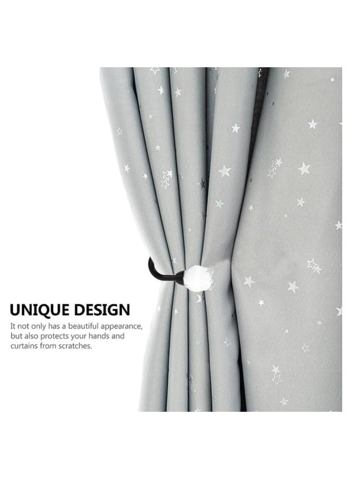 Zeenah Furniture 2 Pieces Clear Crystal Rose Flower Wall Mounted Curtain Holdbacks Hooks Tassel Curtain Hook - Image 5