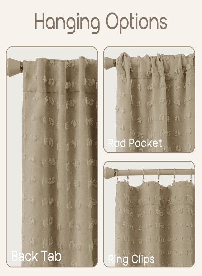 Lino Rosa Taupe Blackout Curtains Drapes 84 Inch Length 2 Panels Set for Living Room,Neutral Khaki Light Brown Boho Pattern Farmhouse Lightweight Curtains for Bedroom Nursery Boy 84 Inches Long - Image 4