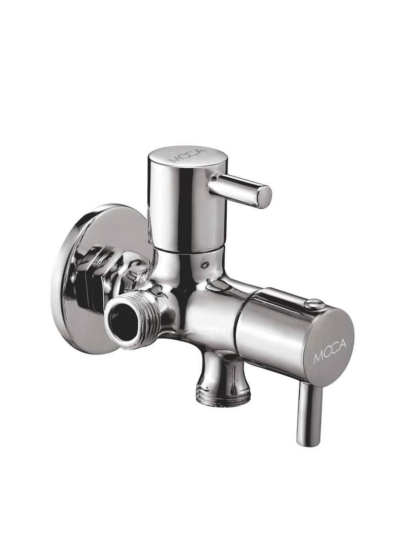 Moca Premium Bath Fittings - MOCA Turbo Series 2Way Angle Valve Chrome Plated Brass Dual Control - Image 1