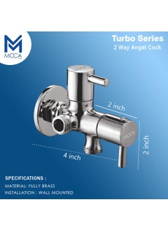 Moca Premium Bath Fittings MOCA Turbo Series 2Way Angle Valve Chrome Plated Brass Dual Control  - Image 2
