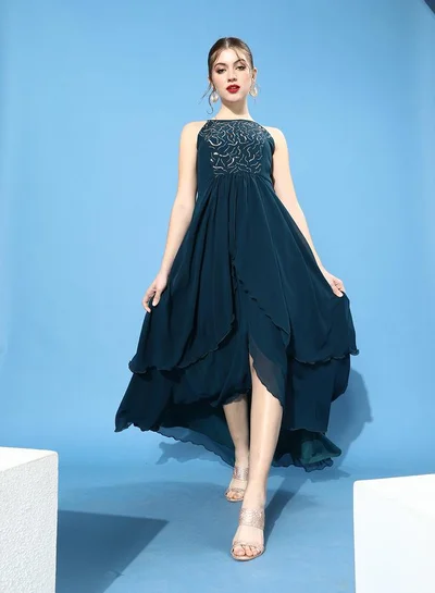 Miss Chase Emerald Green Strappy Maxi Dress