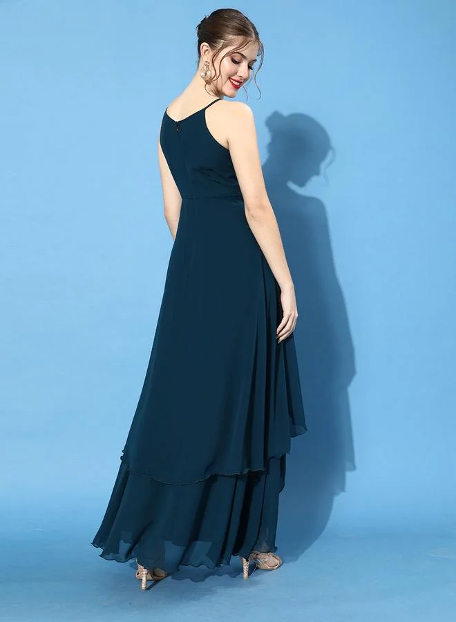 مس تشايس Miss Chase Emerald Green Strappy Maxi Dress