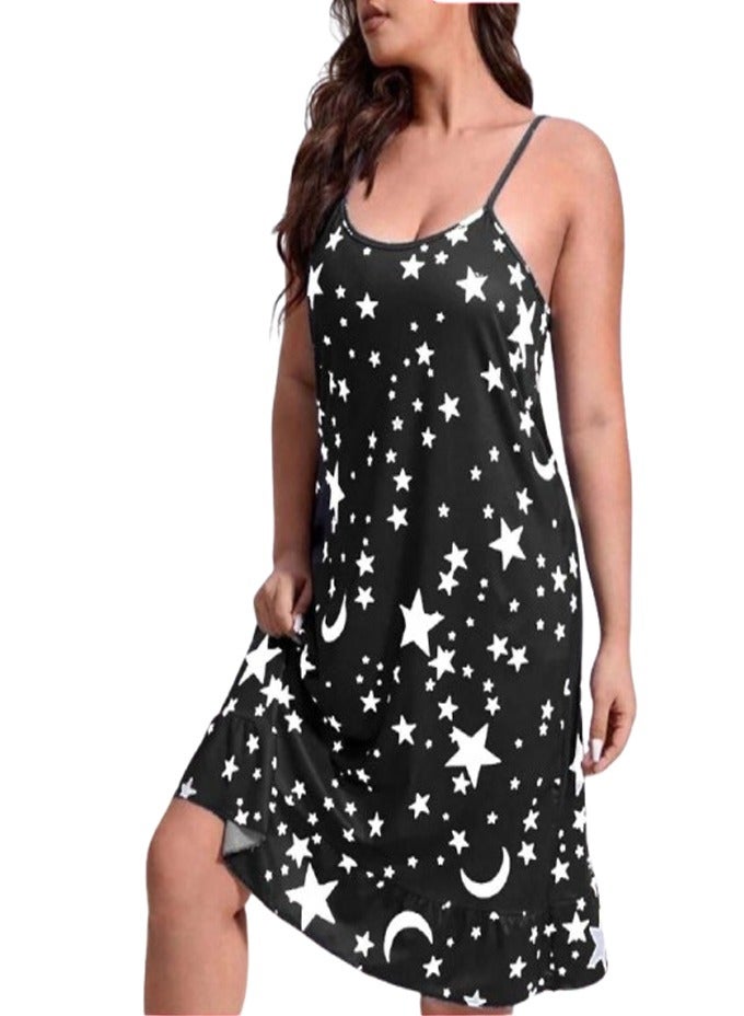 Women's home nightgown - special size  - Black 