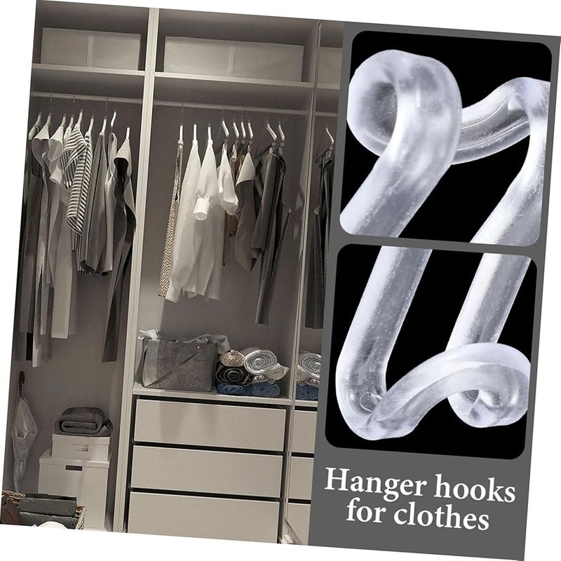 VICASKY 60 قطعة من خطافات موصلات الشماعات الشفافة القابلة للتكديس لتوفير مساحة الخزانة - Image 5