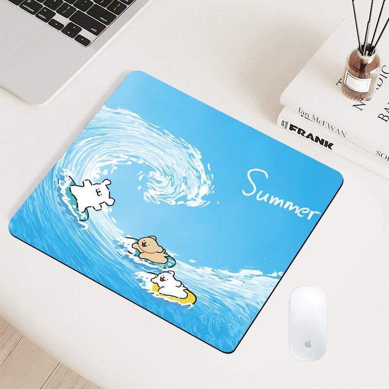 Dual‑Mode Rechargeable Bluetooth Wireless Mouse Adjustable DPI Silent Click Type‑C Fast Charging 5‑Color Portable Mouse + Summer Cartoon Mousepad 300x250mm, Non‑Slip Smooth Desk Mat, Compatible with Laptop Tablet Phone Desktop Windows iOS Android - Image 3