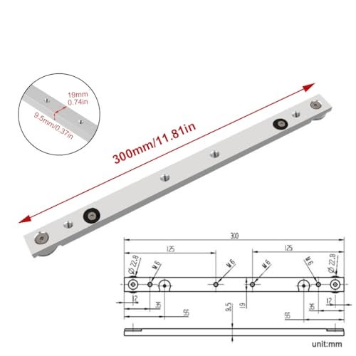 Serplex® 3/4 Inch Aluminum Alloy Miter Bar Clamping Tool, 300mm Silver T-Slot Track Gauge Rod Rail for Router Table Saw Slider, Precision Alignment Bar for Woodworking & DIY Craft Projects - Image 2