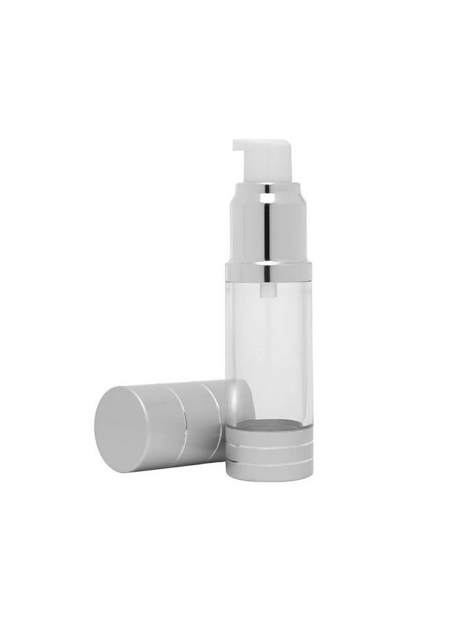 Devinez - Devinez Refillable Airless Pump Bottle, 30ml (Pack of 2) with Matte Silver Finish Lightweight Leak Proof and Shockproof for Homemade Beauty Products, Makeup Foundations and Serums - Image 1