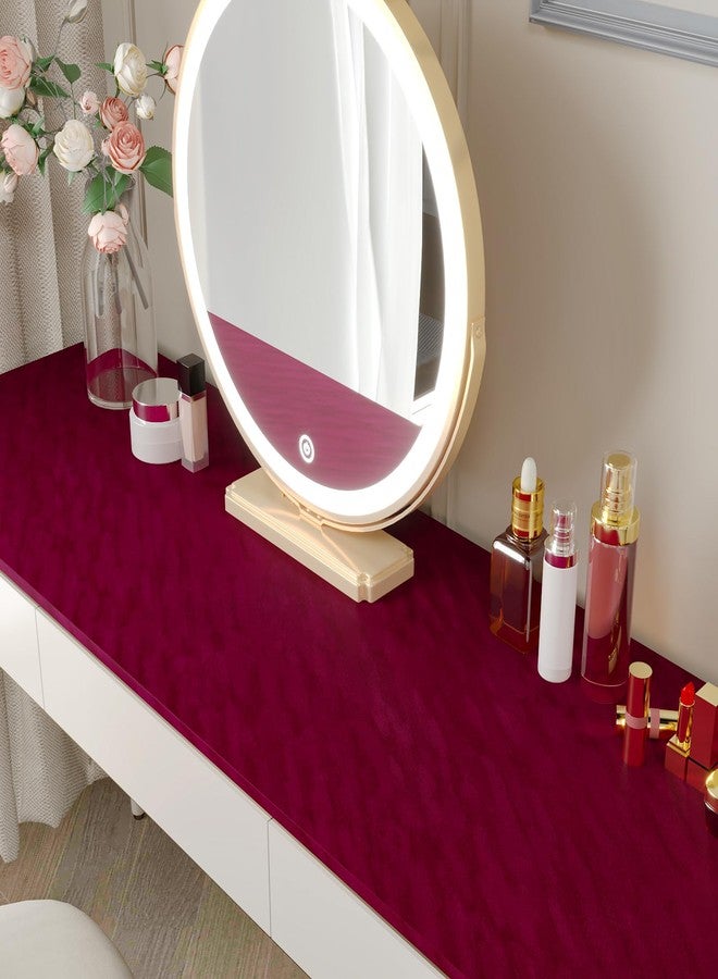 CHIHUT 12"x100" Red Self Adhesive Velvet Felt Fabric Thick Velvet Flocking Liner for Dresser Cabinet Peel and Stick Velvet Flocking Wallpaper Soft Jewelry Drawer Felt Liner Roll for Shelves DIY Crafts - Image 2