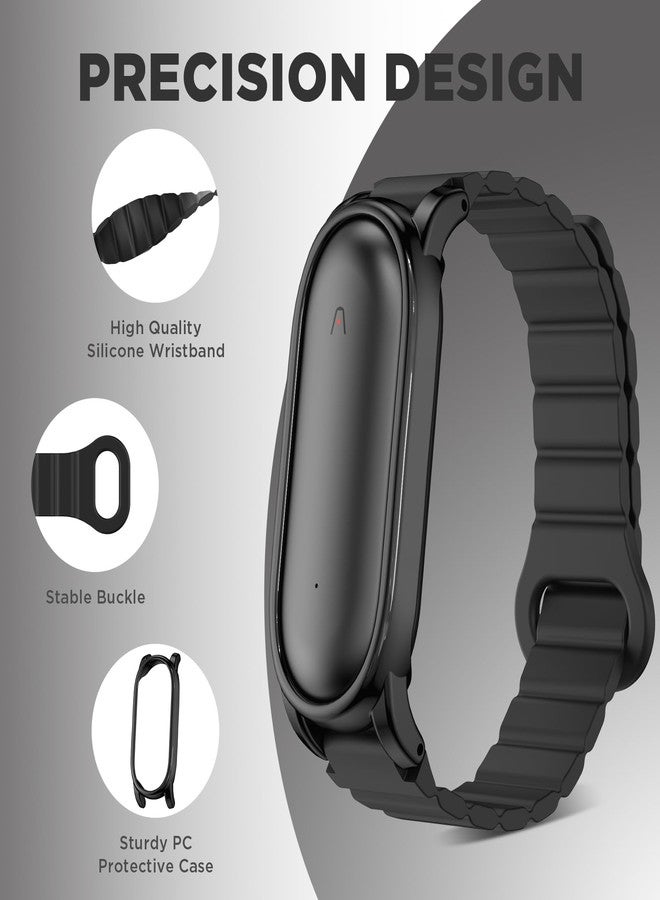 Wacanc Silicone Magnetic Wristband Compatible with Plaud NotePin Voice Recorder,PC Case with Adjustable Wearable Strap for Plaud NotePin S (2025) ,Lightweight Replacement Magnetic Strap Secure Fit Accessories (Black) - Image 3