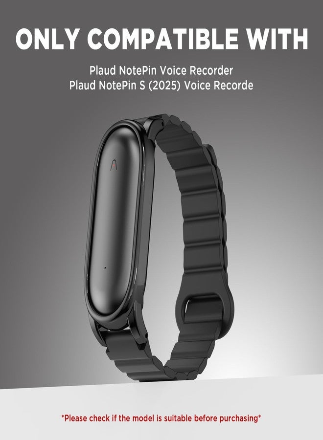 Wacanc Silicone Magnetic Wristband Compatible with Plaud NotePin Voice Recorder,PC Case with Adjustable Wearable Strap for Plaud NotePin S (2025) ,Lightweight Replacement Magnetic Strap Secure Fit Accessories (Black) - Image 2
