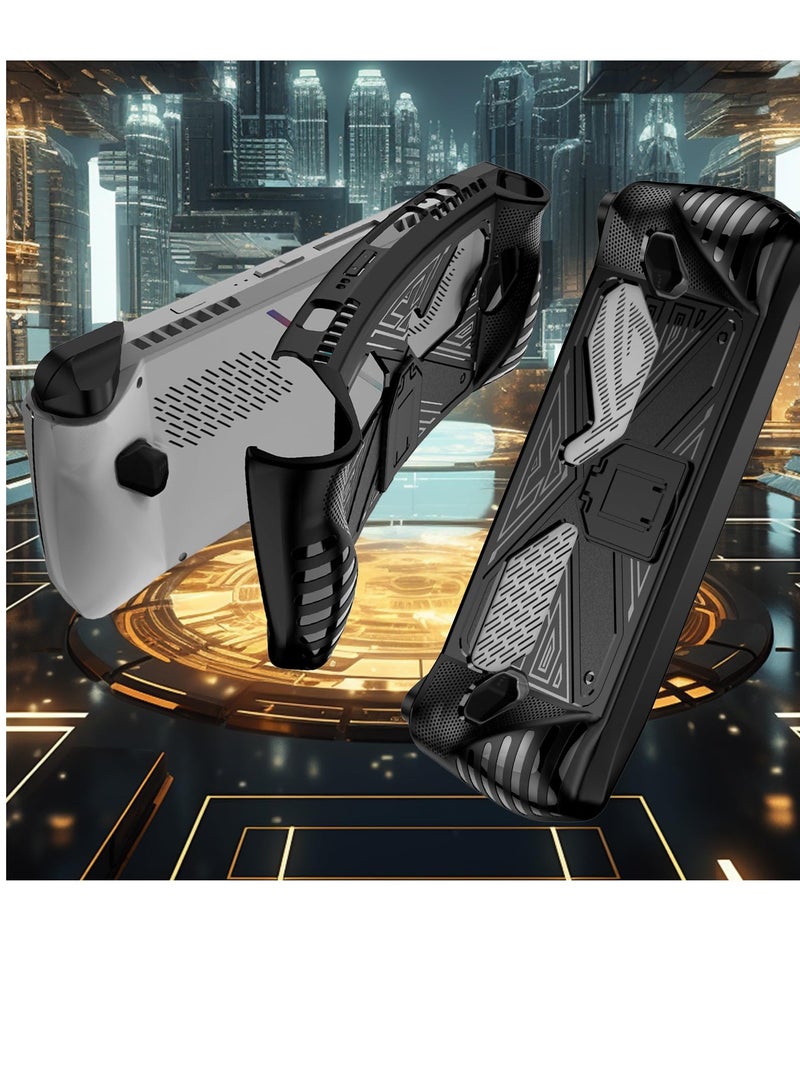 Excefore Travel Handbag, Protection Case for ASUS ROG Ally, with Shock-Absorption and Anti-Scratch Design, Built-in Stand for Game Handheld Console - Anti-Drop Shockproof Shell (Black) - Image 2