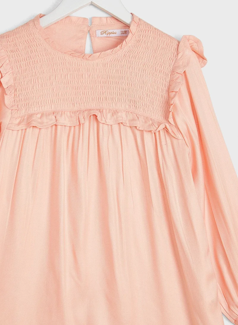 Ripples Solid Dress