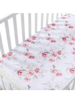 NINI Nini Baby Cot/Crib Fitted Sheet, Blush Rose, 100% Cotton Muslin, Soft & Breathable, Includes 1 Fitted Sheet, Size Up to 70x140 cm  - Image 3