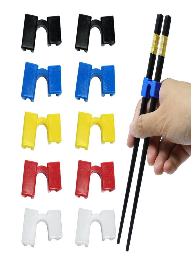 Gabrella 10 Pairs Reusable Training Chopstick Helpers, Replaceable Practice Chinese Chop Stick Training Chopsticks for Many Age, Adult, Beginner or Learner (Multi Color) - Image 1