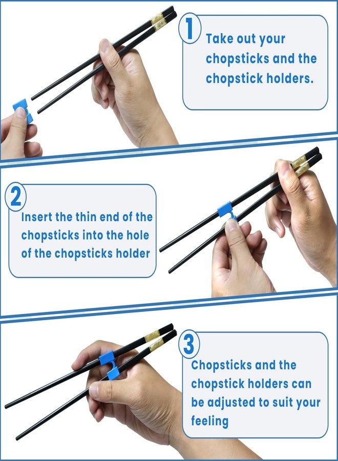 Gabrella 10 Pairs Reusable Training Chopstick Helpers, Replaceable Practice Chinese Chop Stick Training Chopsticks for Many Age, Adult, Beginner or Learner (Multi Color) - Image 4