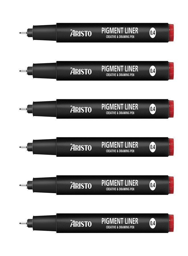 Aristo Precision Pigment Liners Fineliner Set 6 Fine Tip Drawing Pens for Artists Waterproof Archival Black Ink Ideal for Illustrations Sketching Technical Drawing - Image 1