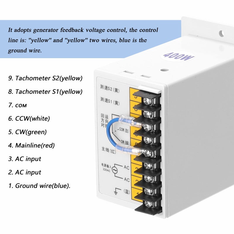 Digital Display Speed Controller - 400W High Power ABS Flame-Retardant Housing Soft Start Motor Control for Motor Regulation - Image 2