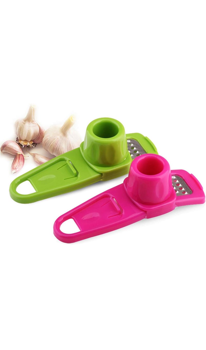 IKARUS Plastic Garlic Ginger Grater Plastic Chopper Kitchen Tool, Multicolour 2 pcs - Image 1