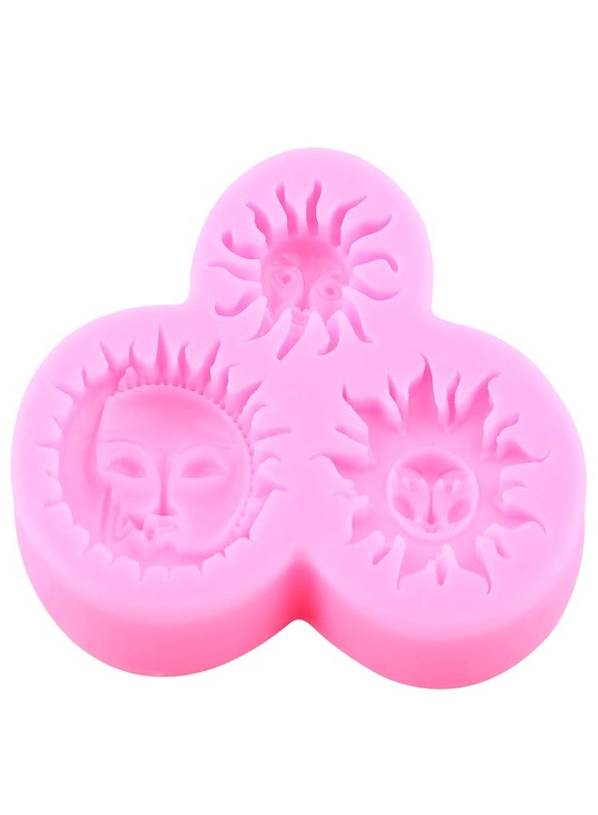 RFGHAC Sun Moon Face Silicone Molds Sun Face Fondant Mold for Cake Decorating Cupcake Topper Chocolate Candy Gum Paste Polymer Clay Set Of 2 - Image 3