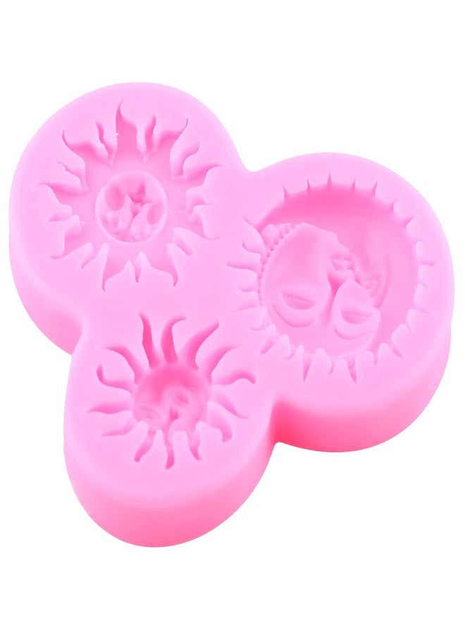 RFGHAC Sun Moon Face Silicone Molds Sun Face Fondant Mold for Cake Decorating Cupcake Topper Chocolate Candy Gum Paste Polymer Clay Set Of 2 - Image 4
