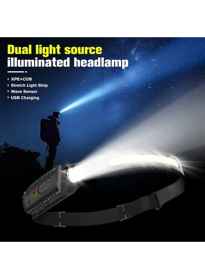 Gesture Activated Rechargeable Headlamp Lightweight Comfortable Long Battery Life Outdoor Camping - Image 5