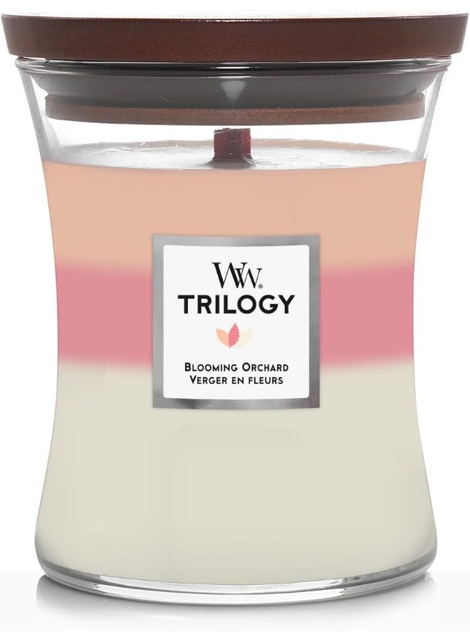 WoodWick WoodWick Scented Candle Medium Trilogy Flowering Orchard - 11 cm/Diameter 10 cm  - Image 1