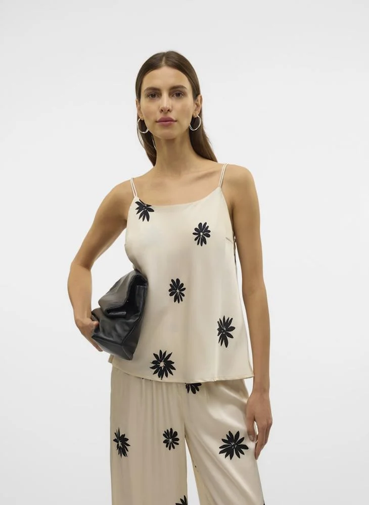 Floral Print Sleeveless Top