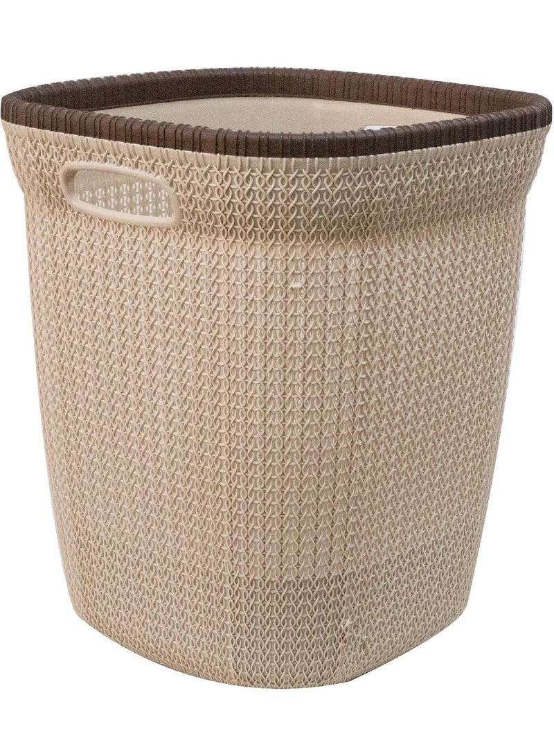 Wataniya Plastic Net Rattan Washbasin, 60 Liter Square Size (2), Beige Color 6222011760740