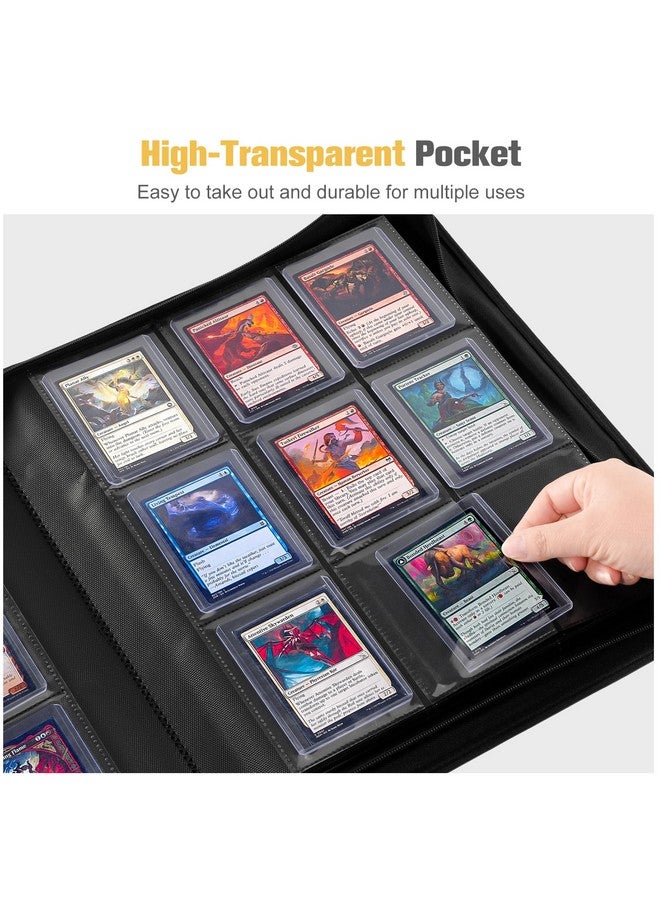 ProCase Top Loader Binder for Cards, Holds 324 Toploaders with 9 Pockets, Toploader Storage for Trading Cards or Sports Cards, Compatible with TCG, MTG in 3"x4" Toploaders -Black - Image 3