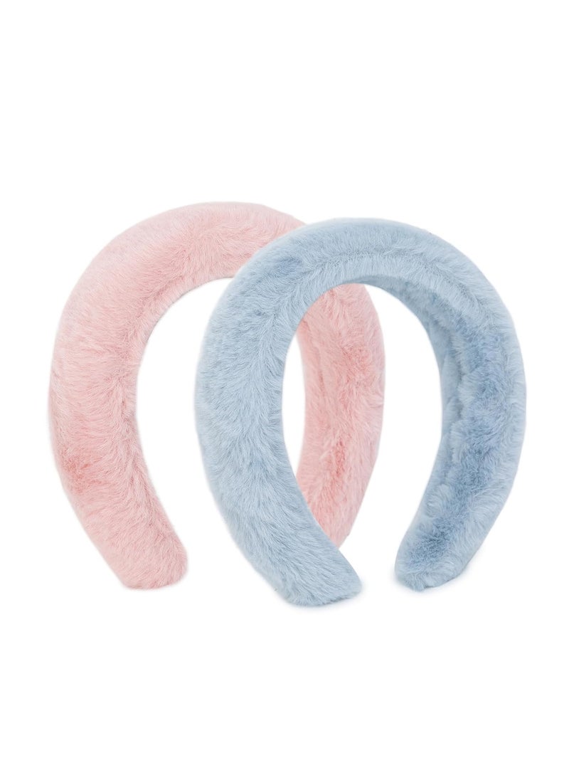 Agirlvct - Headband for Washing FaceSpa Facial Headbands Soft Cute Fluffy Hairband for Skincare Makeup Women Girls Shower Makeup Mask Non Slip Thick Thin2 Pack - Image 1