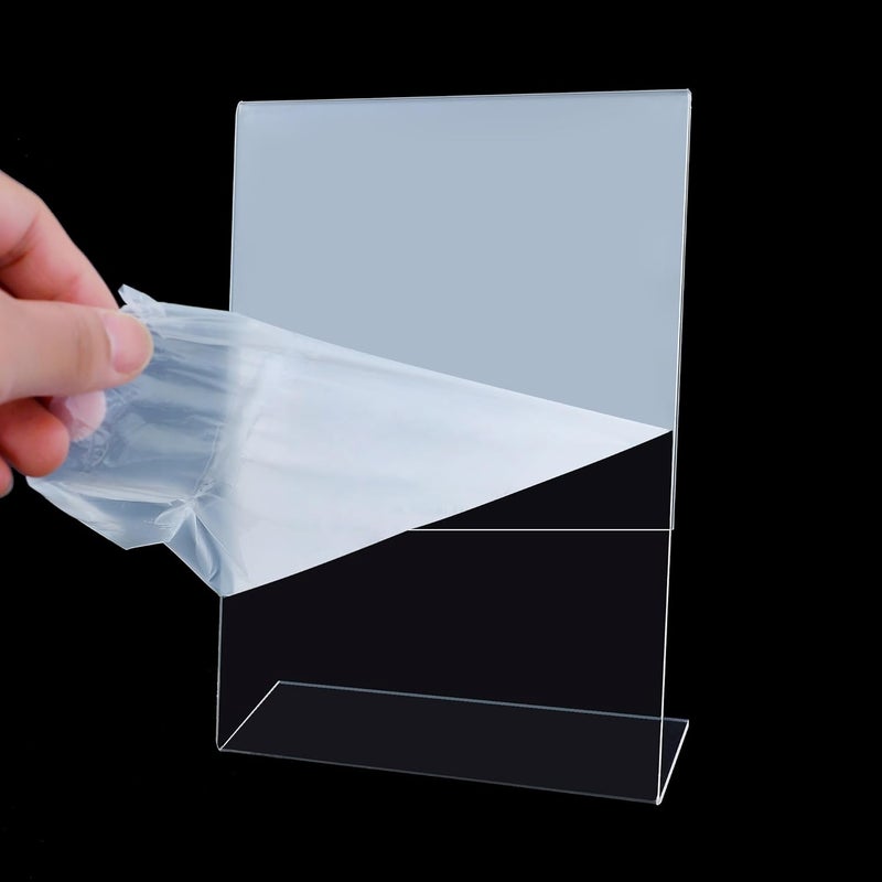ROSSHINE A4 Acrylic Sign Holder, 5pack L-Shape A4 Perspex Display Stand, Clear Poster Menu Holders for Office School Shop Restaurant - Image 4