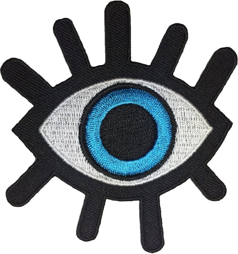 Daily Crafts Daily Crafts Embroidery Patches for Kids Boys Girls Fine Thread Embroidery Iron On Press Patches Clothes Stickers Evil Eye Patch